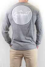 Load image into Gallery viewer, Tri-Blend Heather Grey Long Sleeve Circle Logo Tee